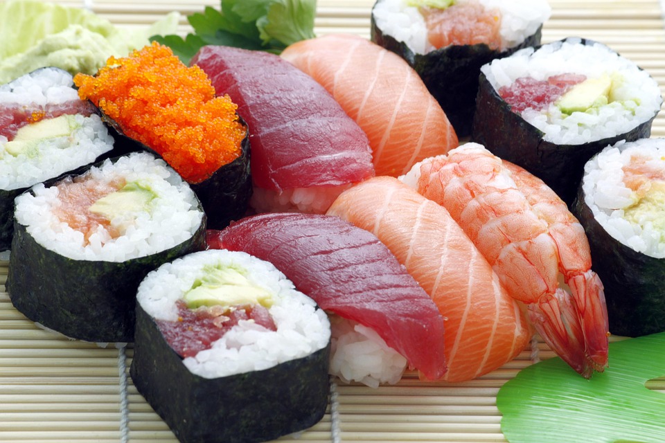 Fresh sushi and Japanese cuisine
